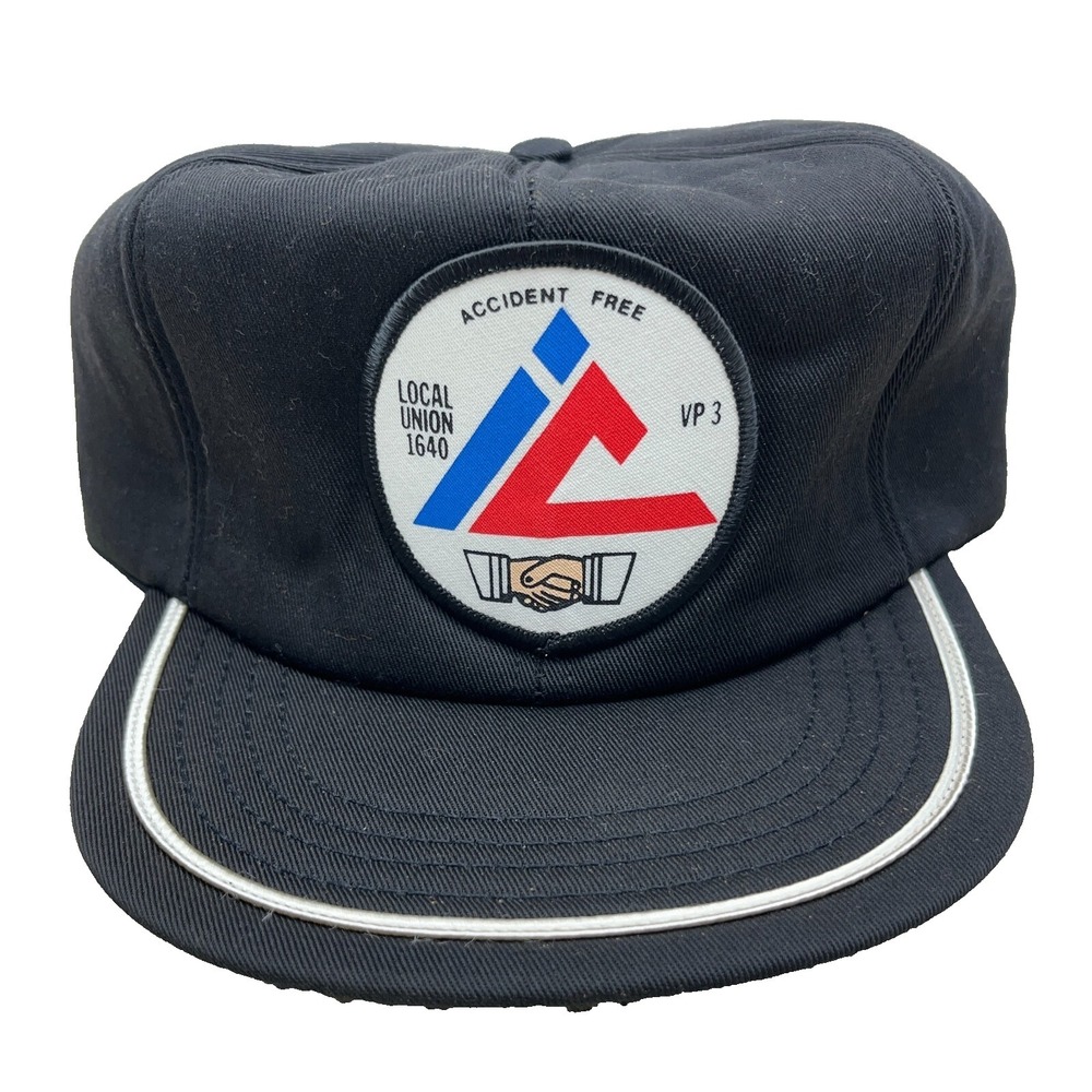 Vintage Island Creek‎ Coal Mine Trucker Hat Cap Made In USA 80s 90s Patch Stripe